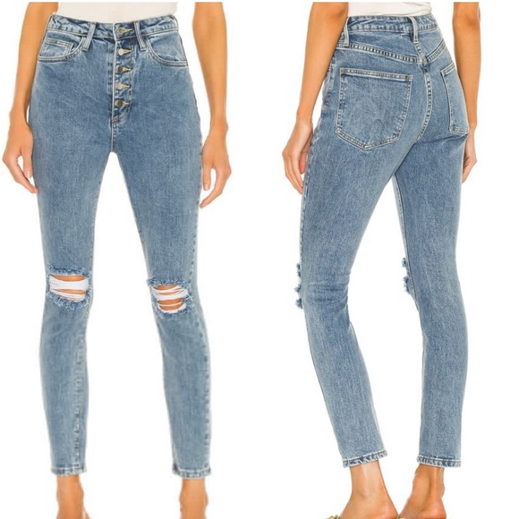 WeWoreWhat Denim - WE WORE WHAT NWT THE DANIELLE JEAN IN SPEING ST HOLE BLUE 24